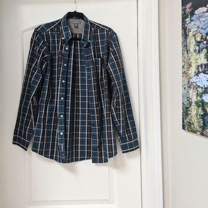 EDDIE BAUER Wrinkle Free Classic Fit Men's Plaid Button-down Shirt